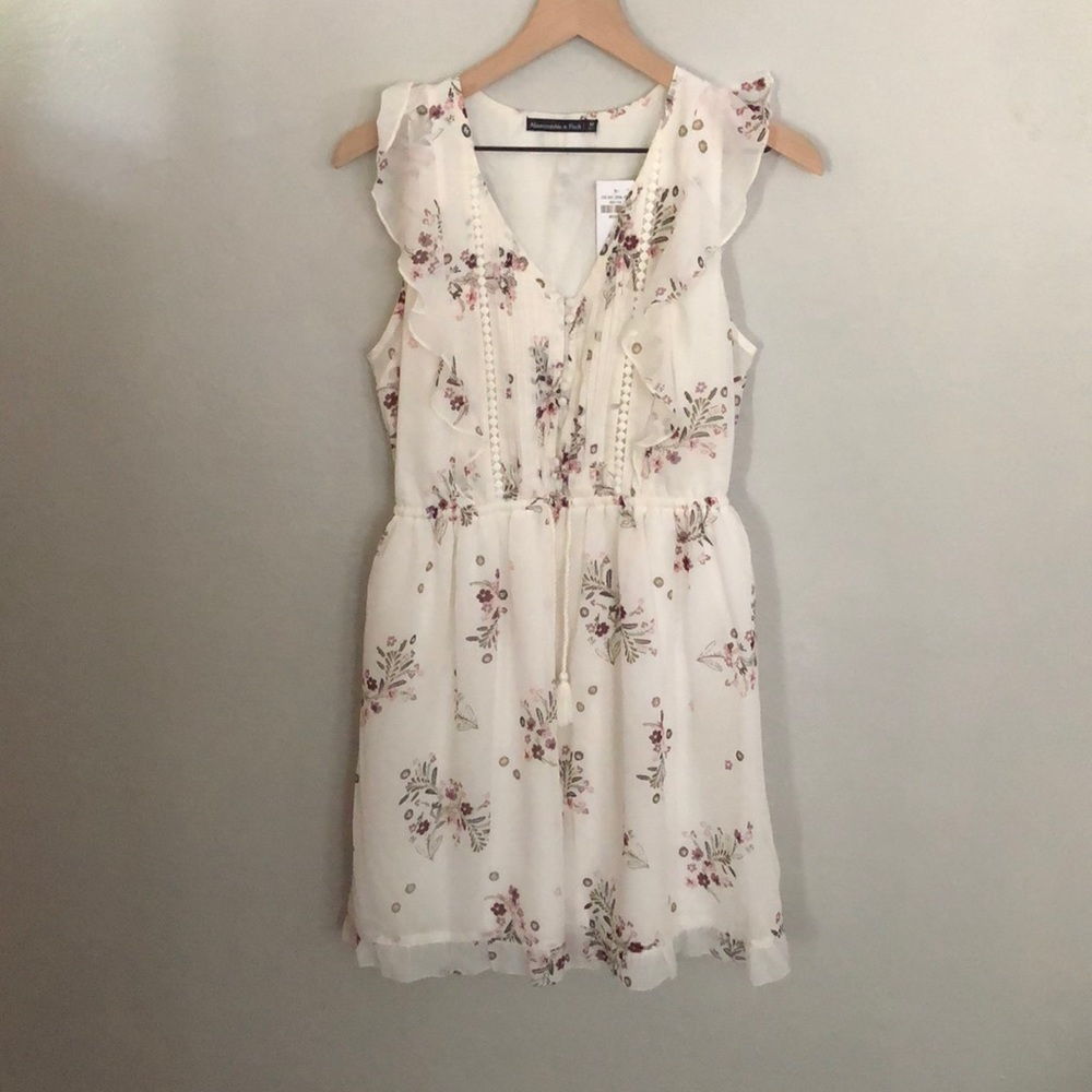 Abercrombie & Fitch Cream Floral Dress SZ Med